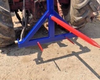 Tines Bale Spike Handler Tractor 3 Point rear Linkage Hay Mover UK Tractor 3 Point Hay Bale Spear Hay Mover can be used with Hi-Lift as a bale stacker or load onto a goose neck trailer
